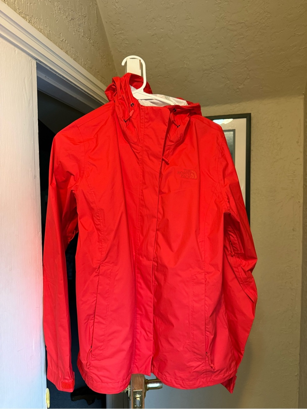 The North Face Red Hooded Rain Jacket